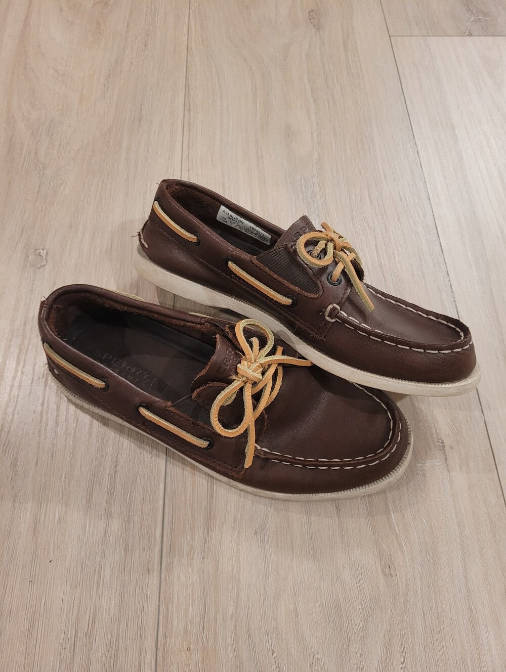 SPERRY | Kids' A/O Slip On Boat Shoes Leather | Sz. Boys 1.5